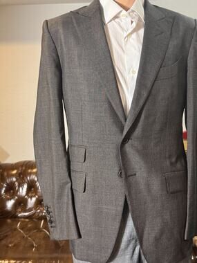 Tom Ford Brown Mohair Peak Lapel Blazer Sportcoat 50R EU 40R US Men's